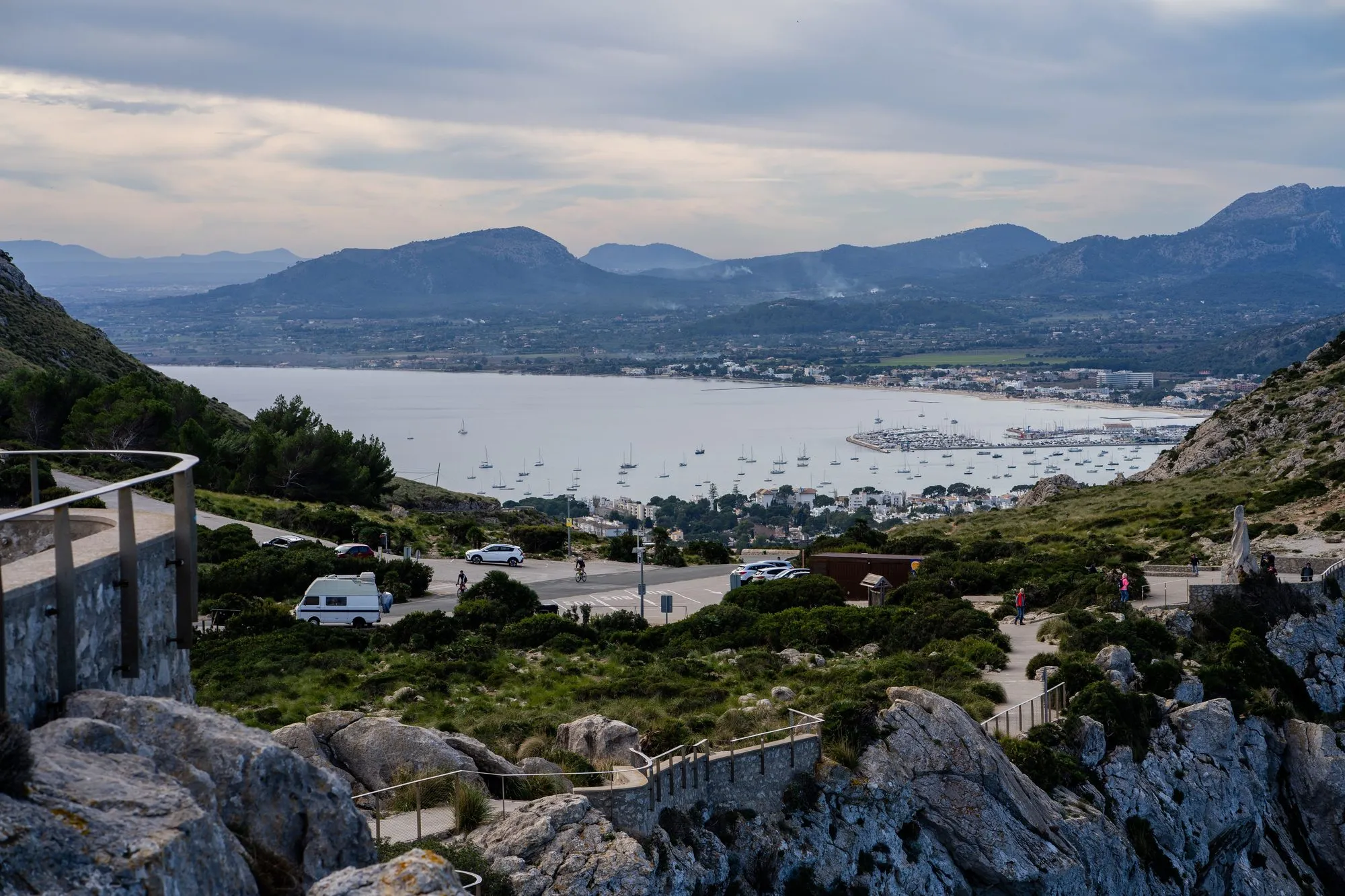 Wide bay framed by mountains